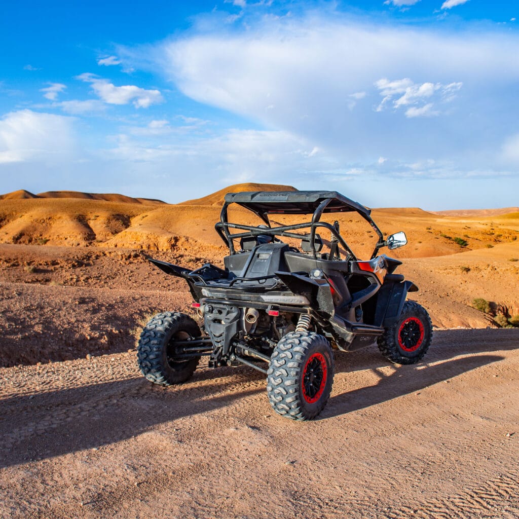 Agafay Desert night with Berber camp, lanterns and starry sky near Marrakech
